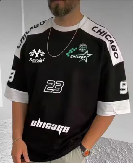 Men's Over Size Colour block T shirt With Print