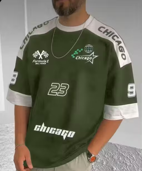 Men's Over Size Colour block T shirt With Print