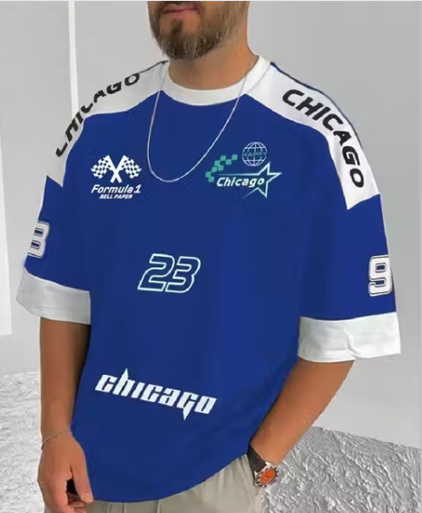 Men's Over Size Colour block T shirt With Print