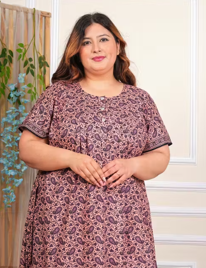 Women's Plus size Cotton nighty with Robe