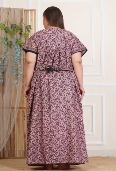 Women's Plus size Cotton nighty with Robe