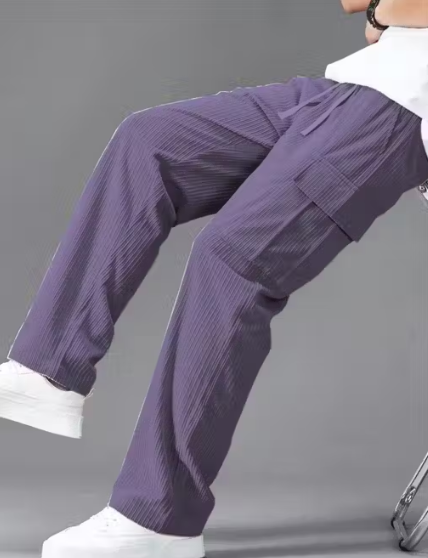 Trendy Ribbed Corduroy Cargo Pants for Men | Soft Stretchable Fabric | Stylish Comfort Fit Track Pant for Daily Wear
