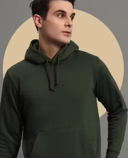 Men's Solid Hooded Full Sleeve Sweatshirt