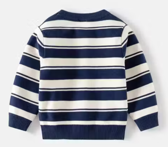 New Stylish Trendy Hand Knitted Woollen Warm Sweater Full Sleeve Round Neck Stripped Design Woollen