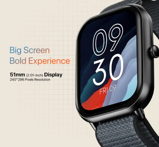 Fire-Boltt Hunter Nyluxe 51.1mm (2.01) HD Display Buetooth Calling with Single Chipset Smartwatch  (Charcoal Grey Strap, Free Size)