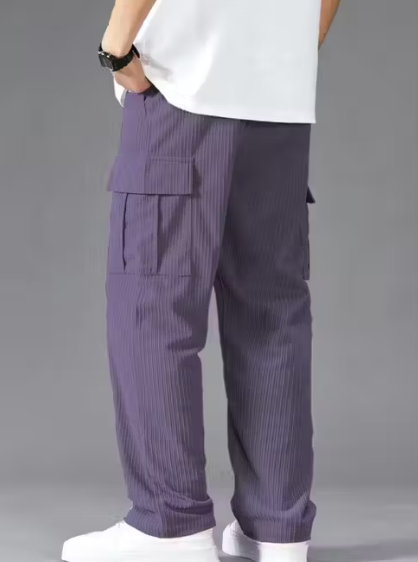 Trendy Ribbed Corduroy Cargo Pants for Men | Soft Stretchable Fabric | Stylish Comfort Fit Track Pant for Daily Wear