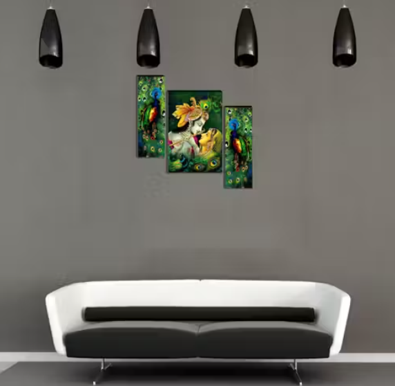 Radha Krishna UV Textured Wall painting