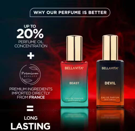 Bella Vita Unisex Beast + Devil EDP Perfume Combo for Men and Women 20 ml Each (Pack of 2 Items)