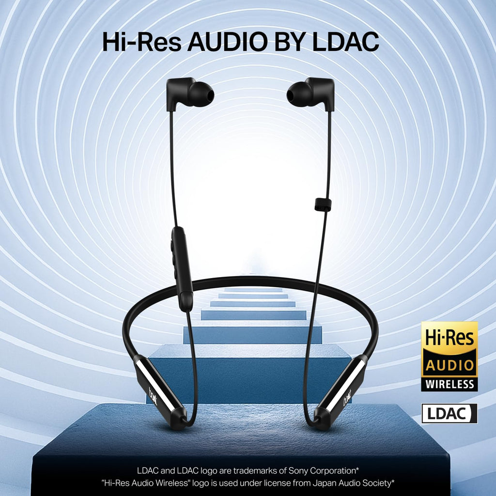 Boat Rockerz Trinity Gen 2, 150hrs Playback, Hi-Res Audio with LDAC, Dual EQs, HiFi DSP 5,ENx Tech, Dual Pair, Beast Mode, ASAP Charge,IPX5, Bluetooth Neckband, Wireless with Mic Earphones (Black)