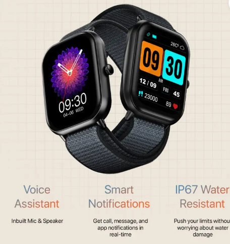 Fire-Boltt Hunter Nyluxe 51.1mm (2.01) HD Display Buetooth Calling with Single Chipset Smartwatch  (Charcoal Grey Strap, Free Size)