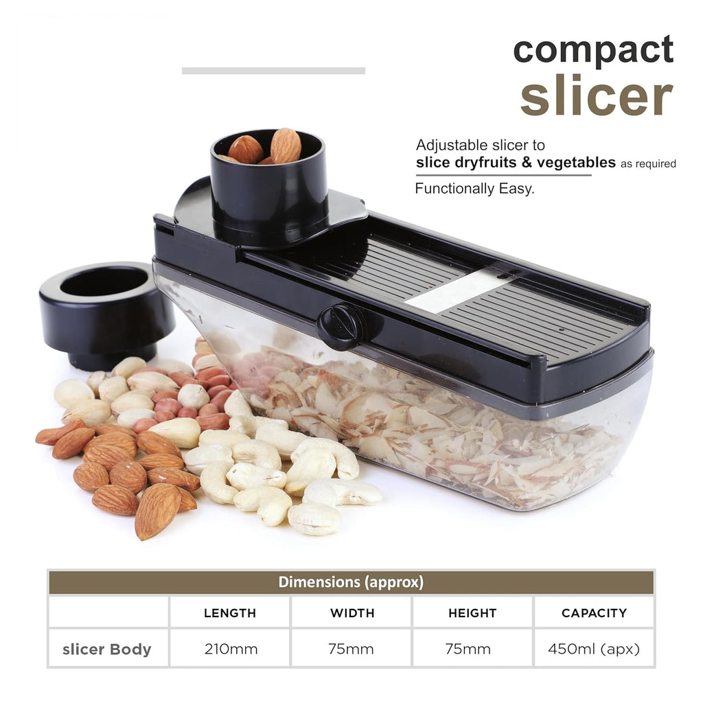 Plastic Vegetable Slicer & Dry Fruit Cutter, Black