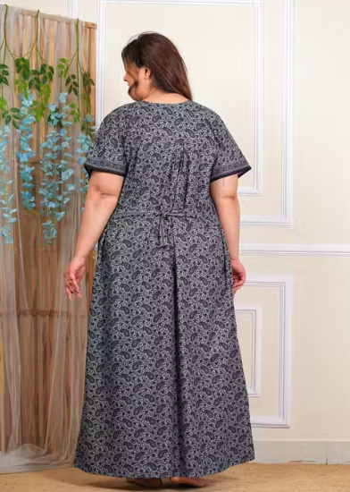 Women's Plus size Cotton nighty with Robe