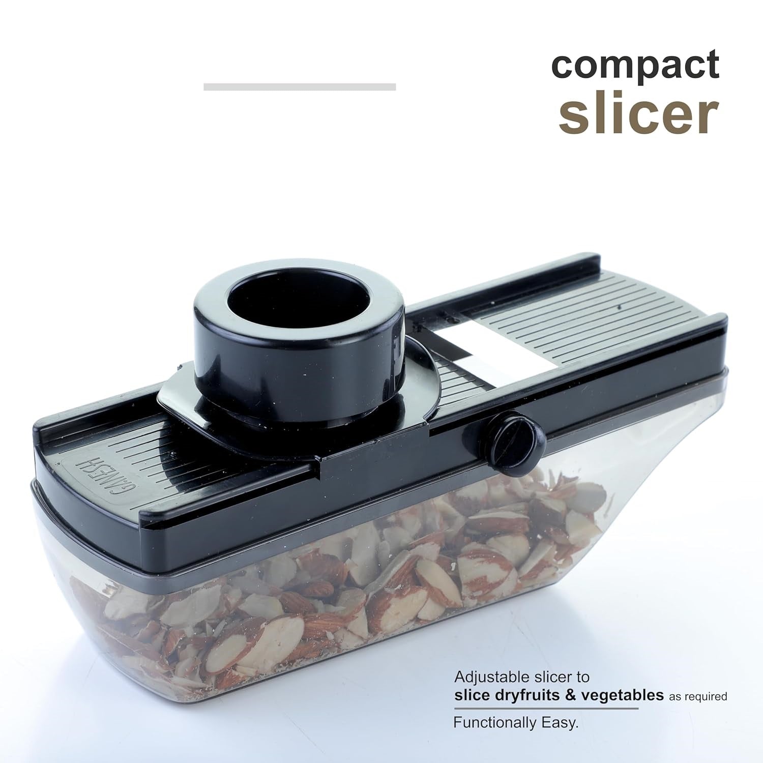 Plastic Vegetable Slicer & Dry Fruit Cutter, Black