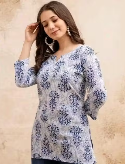 Women's Cotton Printed Short Kurta & Kurti Short Top (Pack of 2)