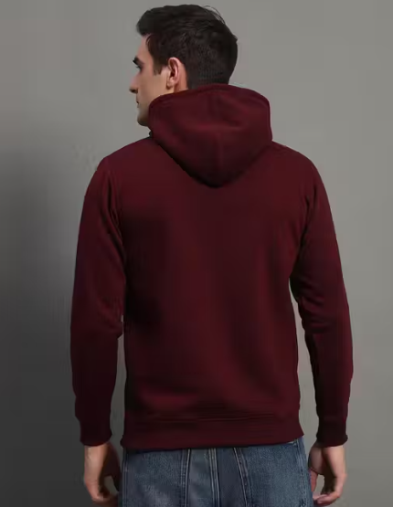 Men's Solid Hooded Full Sleeve Sweatshirt