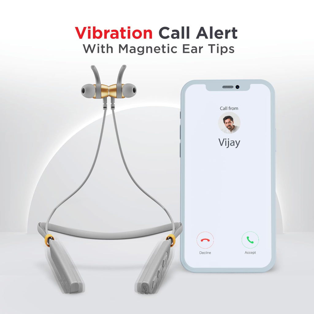 Boat Rockerz 235 Pro Wireless Bluetooth Neckband in Ear Earphone, Upto 20 hrs of Playtime, Beast Mode, Low Latency, IPX5 Water & Sweat Resistance, ENx Technology, Bluetooth v5.2(Ash Grey)