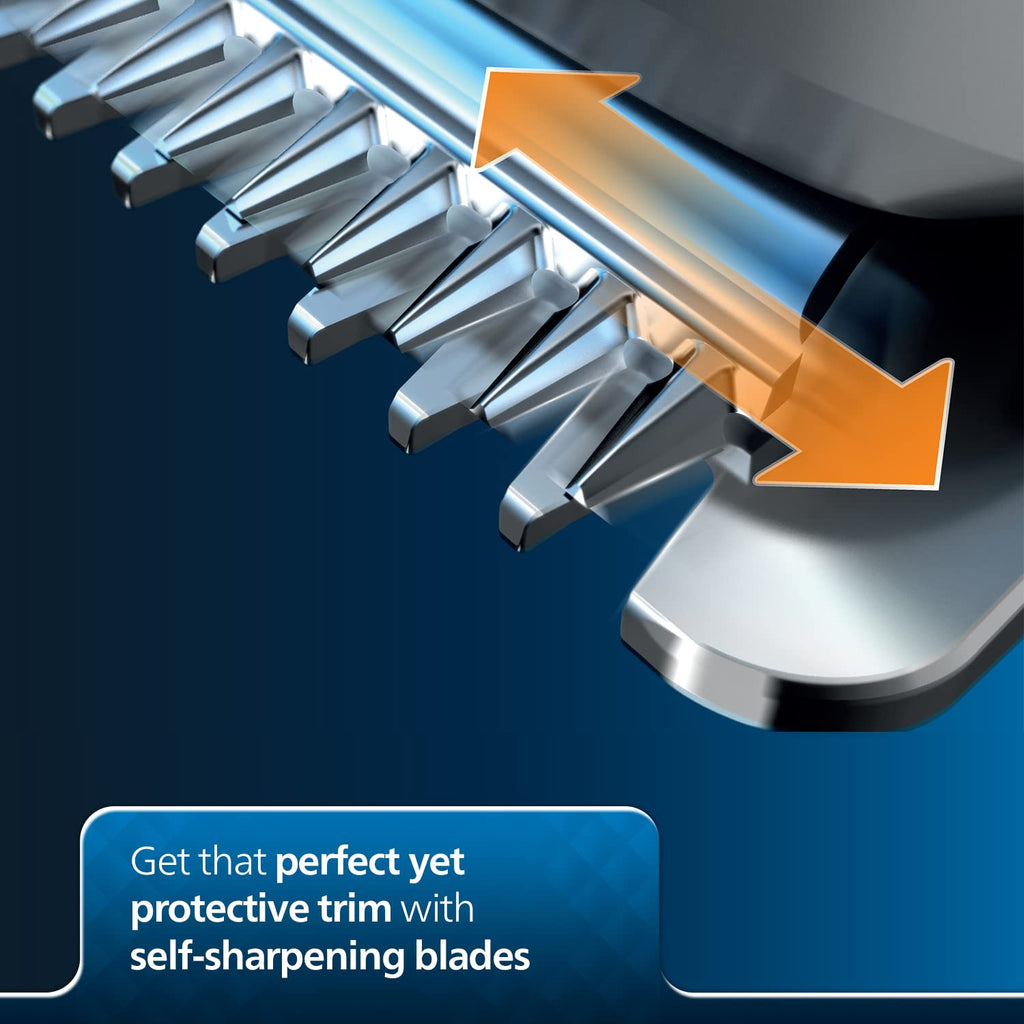 Philips Beard Trimmer for Men | India's No.1 Trimmer | DuraPower Technology | Lasts 4x Longer | Close Trim with Skin Protect Comb | Self Sharpening Blades | Cordless | Charging Indicator | Travel Lock | No Oil Needed | 2 Year Warranty | BT1232/18,Blue