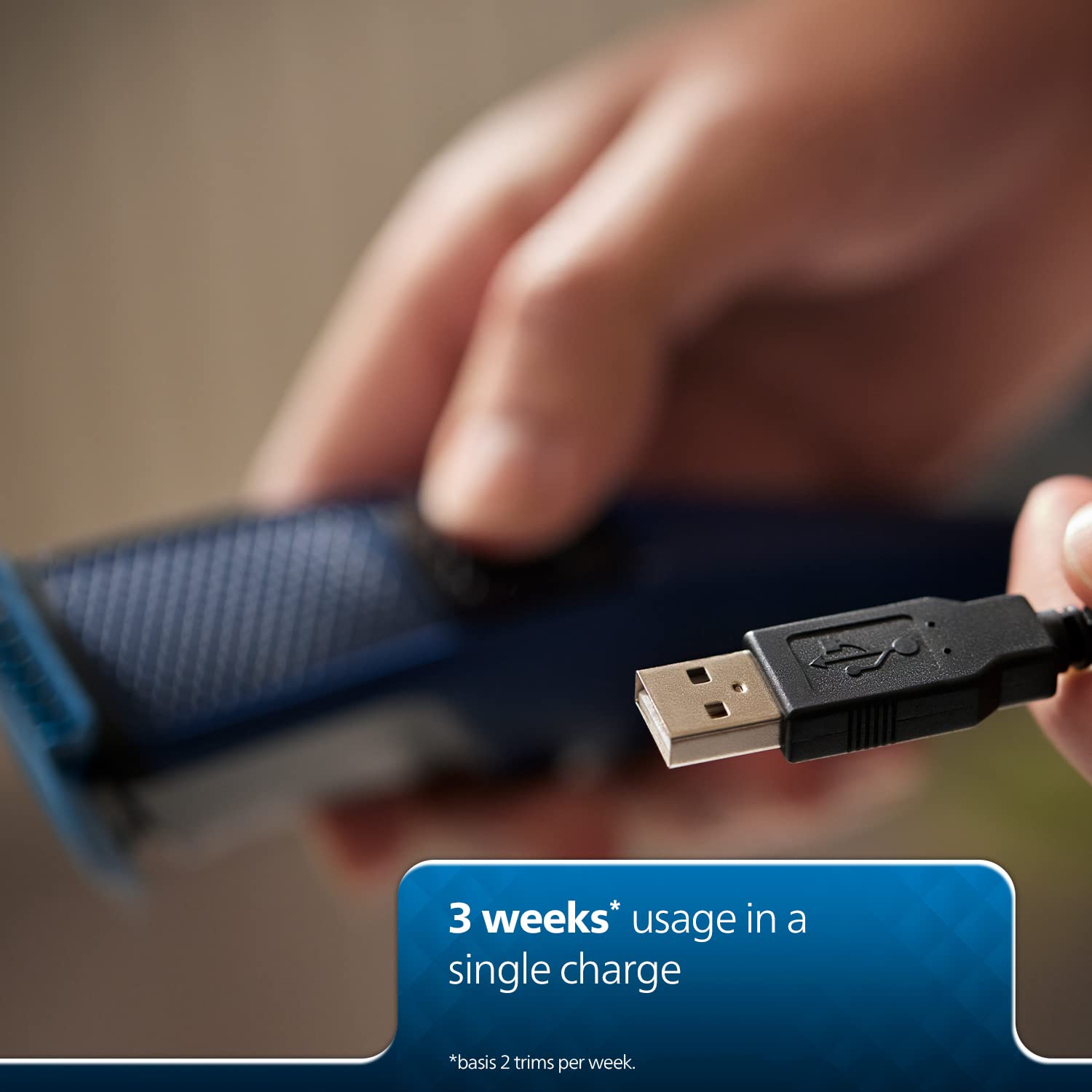 Philips Beard Trimmer for Men | India's No.1 Trimmer | DuraPower Technology | Lasts 4x Longer | Close Trim with Skin Protect Comb | Self Sharpening Blades | Cordless | Charging Indicator | Travel Lock | No Oil Needed | 2 Year Warranty | BT1232/18,Blue