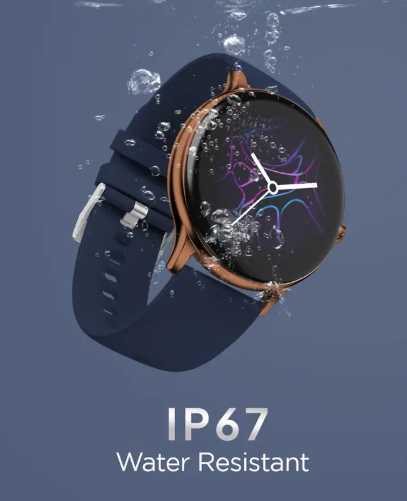 Fire-Boltt Ninja Talk 35.3mm (1.39) Round Bluetooth Calling Metal Body,120 Sports Modes Smartwatch  (Copper Blue Strap, Free Size)