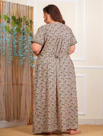 Women's Plus size Cotton nighty with Robe
