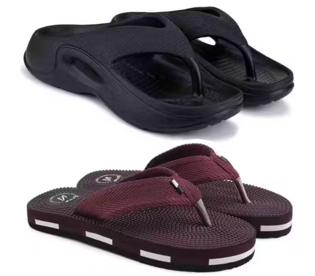 Fancy & Stylish Slipper for Men, Orthopaedic Acupressure Pain Relief Flip Flop Lightweight Casual Wear (Pack of 2)