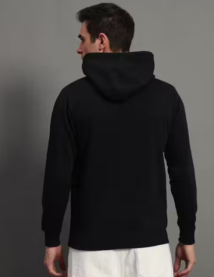 Men's Solid Hooded Full Sleeve Sweatshirt
