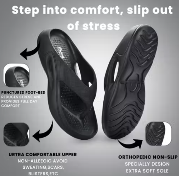 Fancy & Stylish Slipper for Men, Orthopaedic Acupressure Pain Relief Flip Flop Lightweight Casual Wear (Pack of 2)