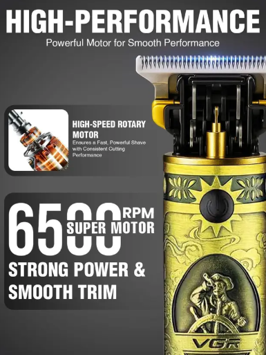 VGR V-228 Professional Trimmer 180 min Runtime 4 Length Settings  (Gold)