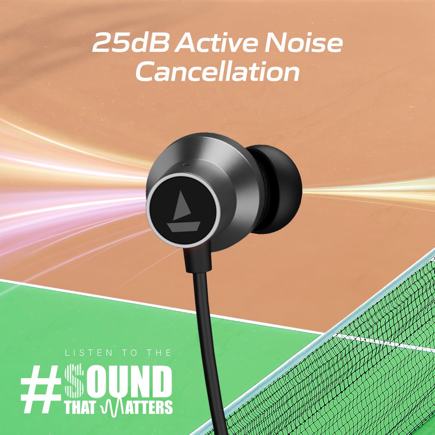 boAt Rockerz 280 ANC w/Crystal Bionic Sound Powered by Dirac Opteo, Active Noise Cancellation, 13mm Drivers, ASAP Charge, 24H Playback & ENx Tech in- Ear Bluetooth Neckband(Gunmetal Black)