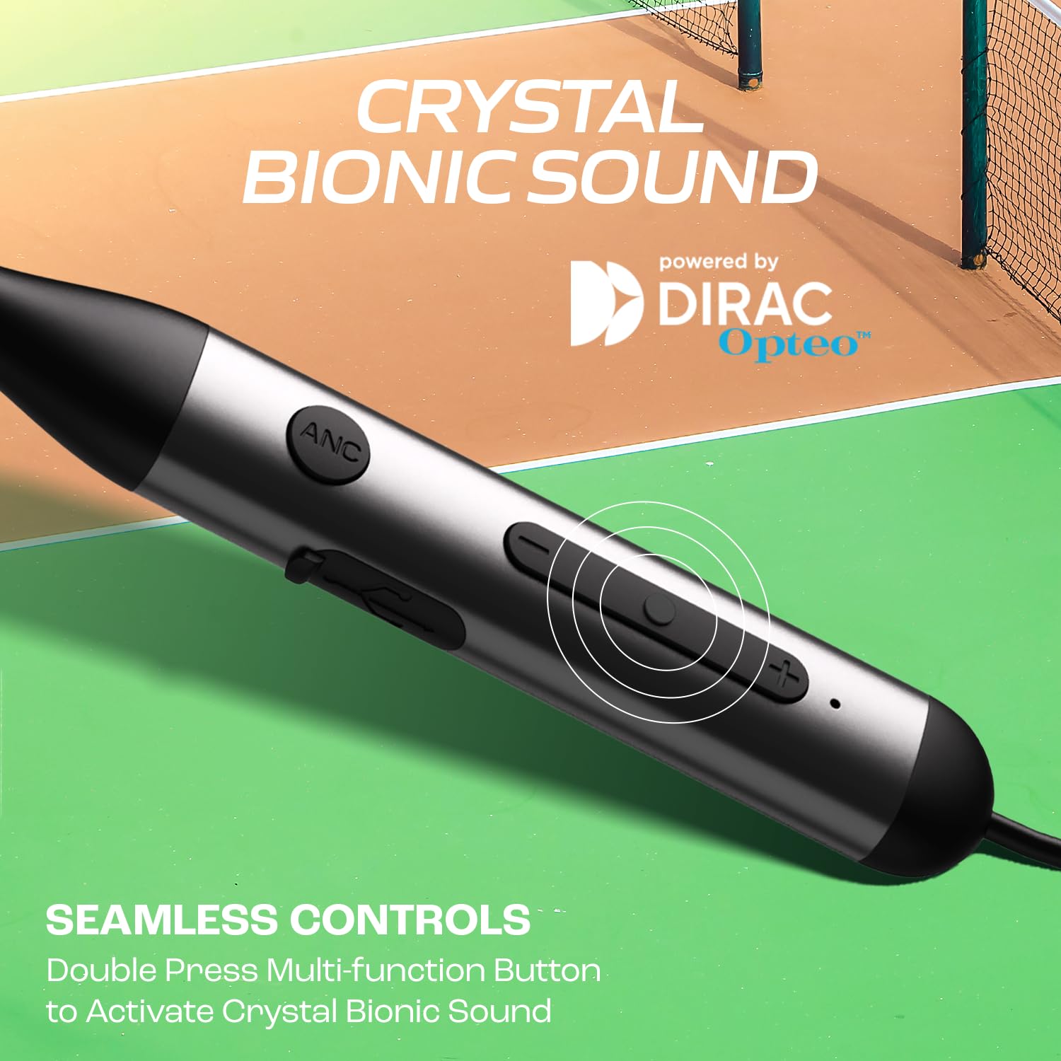 boAt Rockerz 280 ANC w/Crystal Bionic Sound Powered by Dirac Opteo, Active Noise Cancellation, 13mm Drivers, ASAP Charge, 24H Playback & ENx Tech in- Ear Bluetooth Neckband(Gunmetal Black)