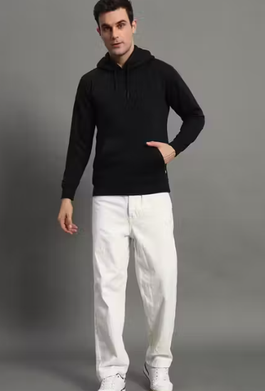 Men's Solid Hooded Full Sleeve Sweatshirt