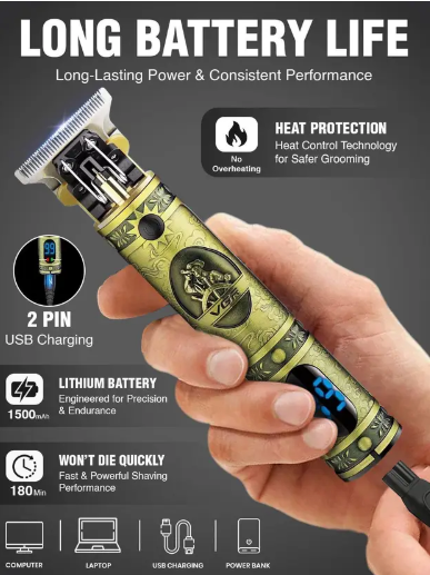 VGR V-228 Professional Trimmer 180 min Runtime 4 Length Settings  (Gold)