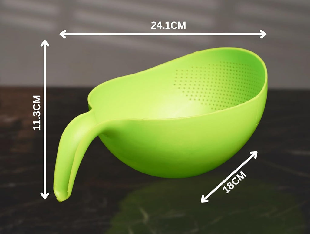 Multi-Purpose Strainer or Washer Bowl for Rice Fruits & Vegetable Rice Bowl Color May Vary, Plastic - 10.2 x 17.5 x 24.3 Centimeters