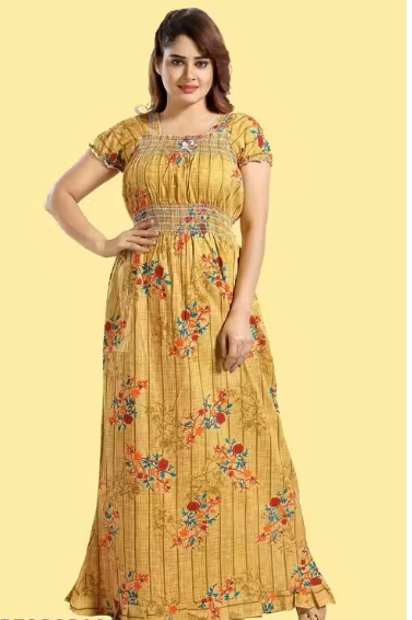 Cinco women cotton nighty nightdress nighty self design nighty