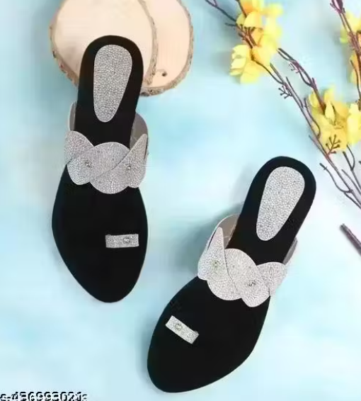 Stylish flat slippers Sandals College fancy party wear chappals new model latest fashion footwear Women flip flops slippers Flipflop for girls womens T-strap slippers flats wear Elevate Your Style with Our Latest Women's Footwear Collection!"