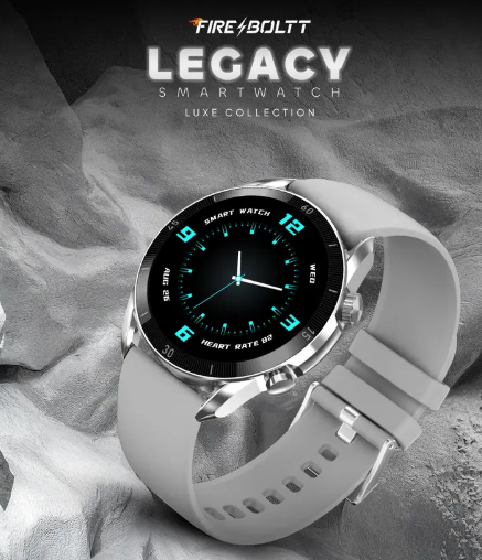 Fire-Boltt Legacy 36.3mm (1.43") AMOLED Display, Bluetooth Calling Wireless Charging Smartwatch  (Grey S Strap, Free Size)