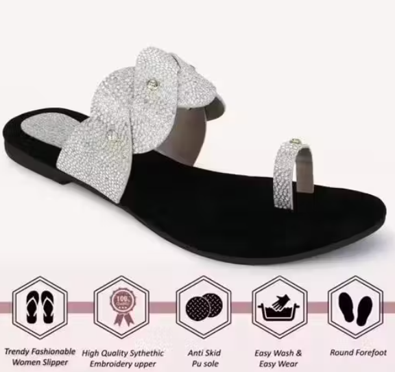 Stylish flat slippers Sandals College fancy party wear chappals new model latest fashion footwear Women flip flops slippers Flipflop for girls womens T-strap slippers flats wear Elevate Your Style with Our Latest Women's Footwear Collection!"