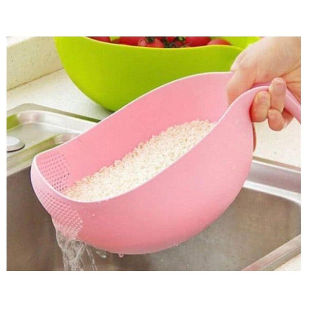 Multi-Purpose Strainer or Washer Bowl for Rice Fruits & Vegetable Rice Bowl Color May Vary, Plastic - 10.2 x 17.5 x 24.3 Centimeters