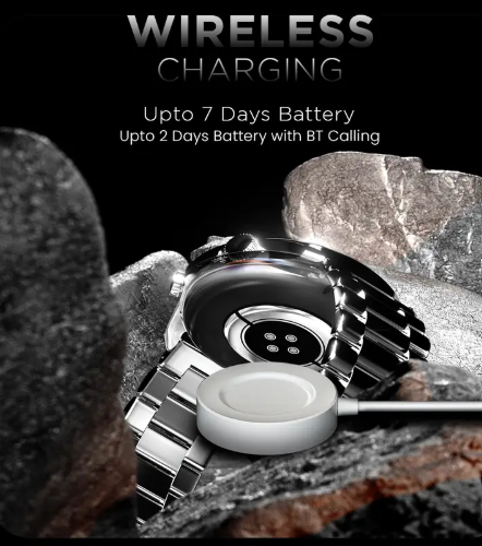 Fire-Boltt Legacy 36.3mm (1.43") AMOLED Display, Bluetooth Calling Wireless Charging Smartwatch  (Grey S Strap, Free Size)