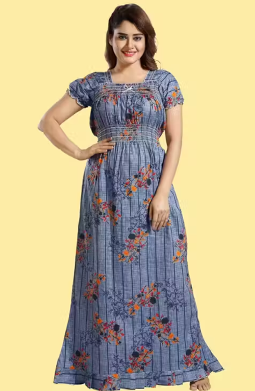 Cinco women cotton nighty nightdress nighty self design nighty