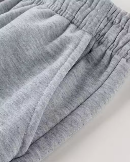 Men’s Grey Relaxed Fit Cotton Trousers | Casual Drawstring Lounge