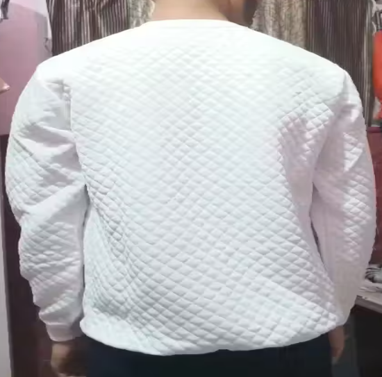 Stylish Men White Popping out Winter Culting Sweatshirt