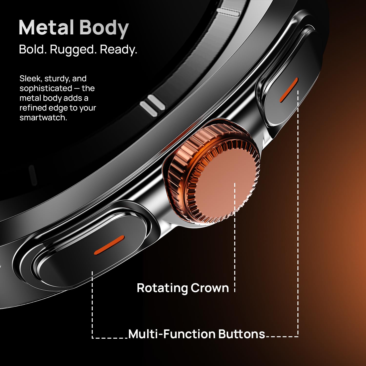 Fire-Boltt Axiom Smart Watch 1.43" AMOLED Display, Health & Fitness Tracking, Always-On Screen, Wireless Charging, Rotating Crown, Bluetooth Calling, Metal Case Watch for Man & Woman - Silver White