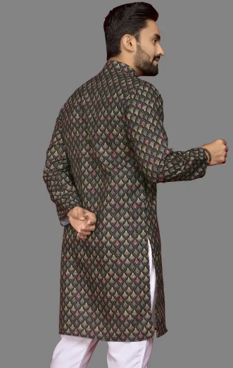 Men Printed Cotton Blend Straight Kurta