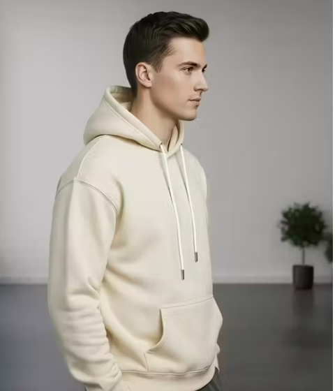 Full sleeves peach colour hoodies for men, warm hoodies for boys, fleece inside sweatshirt for men