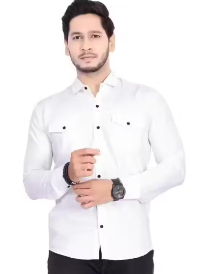 Classy party wear men shirt -White