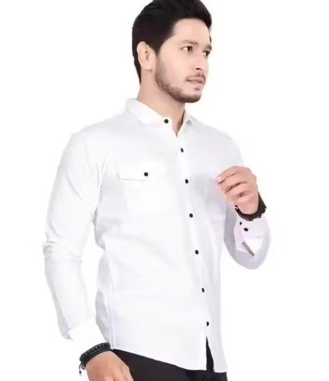 Classy party wear men shirt -White