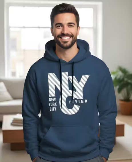 Fleece Hooded Sweatshirt for Winter full sleeve round neck