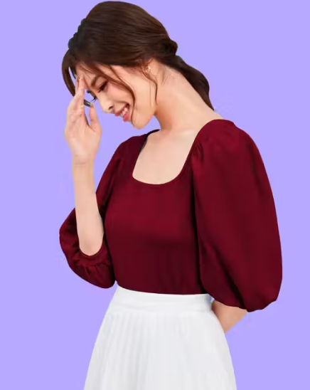 Women's Maroon Tops & Tunics