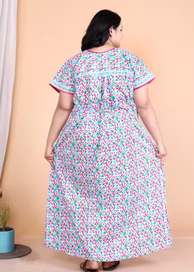 Plus Size Cotton Printed Nighty Combo
